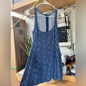 Urban Outfitters Blue Floral Fit and Flare Dress
